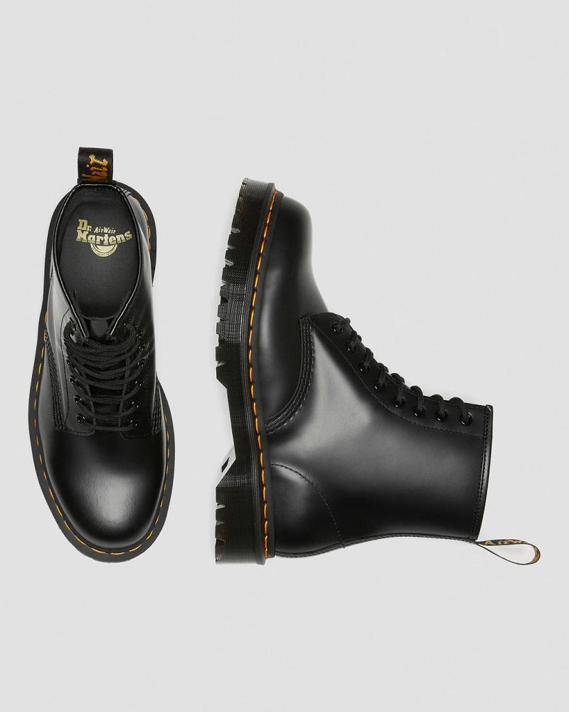 Dr Martens 1460 Bex Smooth Læder Platform Støvler Dame Sort | DK 230JPQ